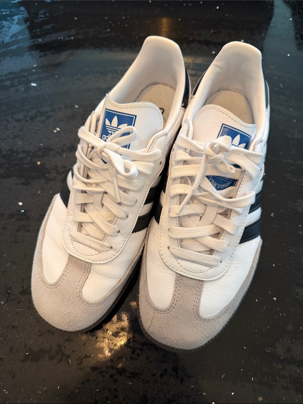 Adidas White & Black Samba Style Sneakers